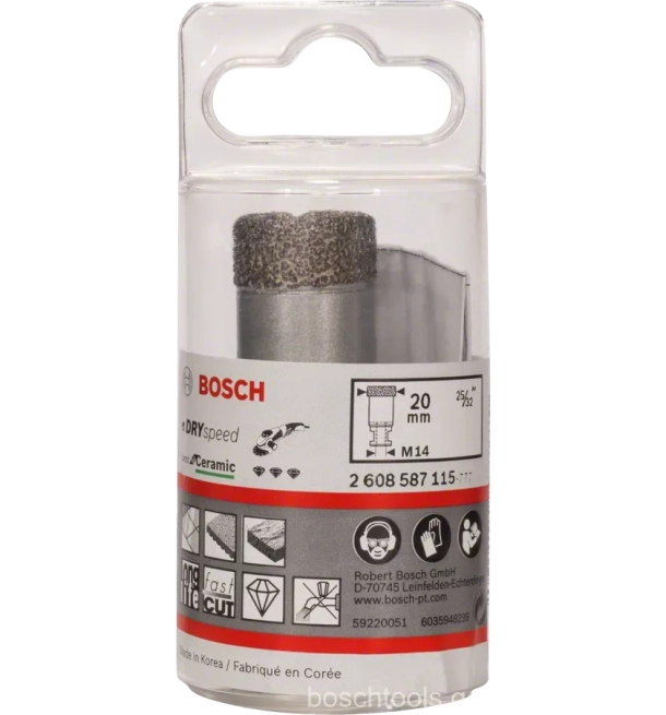 კერამიკული მშრალი ბირთვის საჭრელი 16 მმ