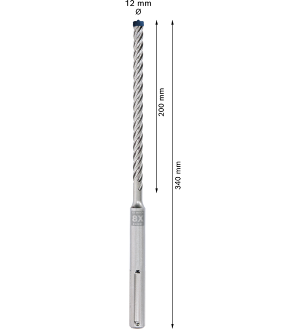 SDS max-8X Hammer Drill Bit 12 x 200 x 340 mm