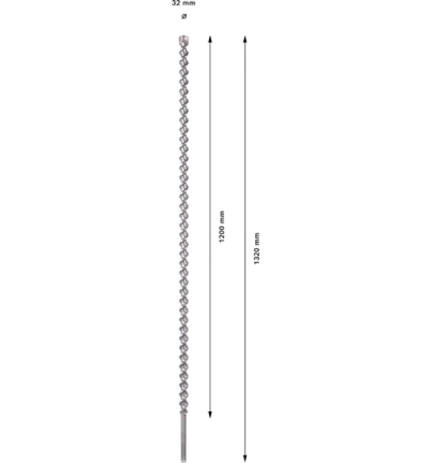 PRO SDS max-7 ბურღის პირი, 32x1200x1320 მმ