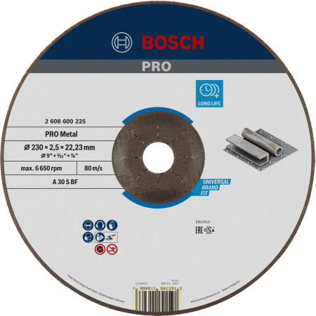 ლითონის საჭრელი დისკი 230X2.5 მმ VOGN