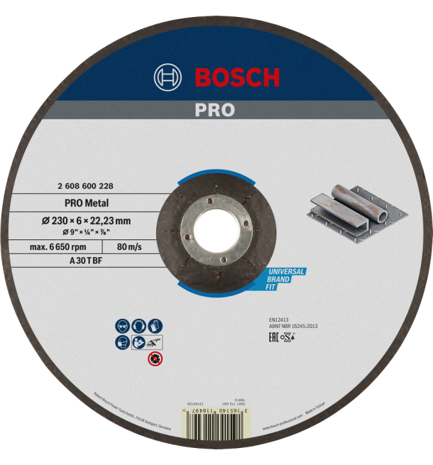 უხეში ლითონის ბორბალი 230X6 მმ