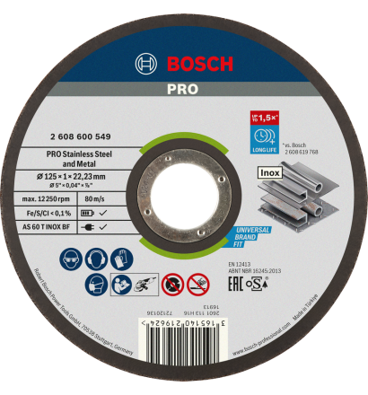 PRO Stainless Steel and Metal Bonded Cutting Disc 125x1