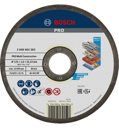 PRO Multi Construction Bonded Cutting Disc 125x1.6