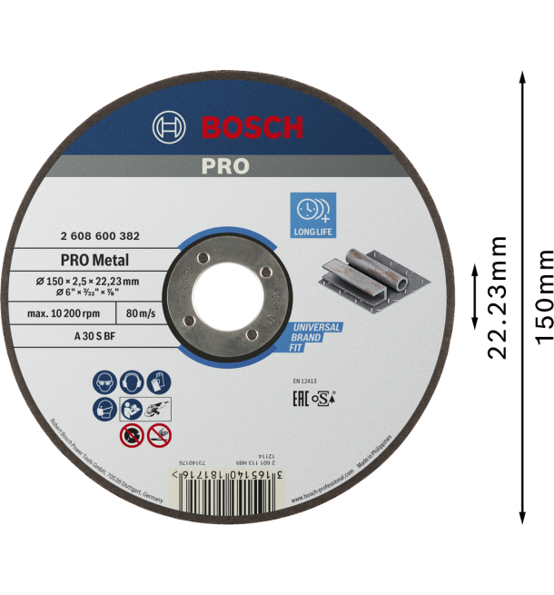 PRO Metal Bonded Cutting Disc 150x2.5