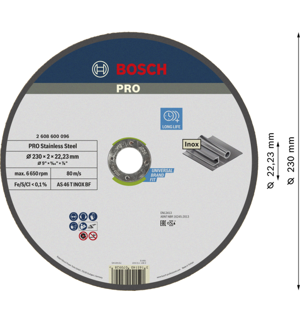 PRO Stainless Steel Bonded Cutting Disc 230x2