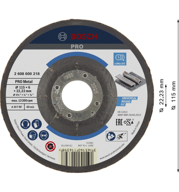 PRO Metal Bonded Grinding Disc 115